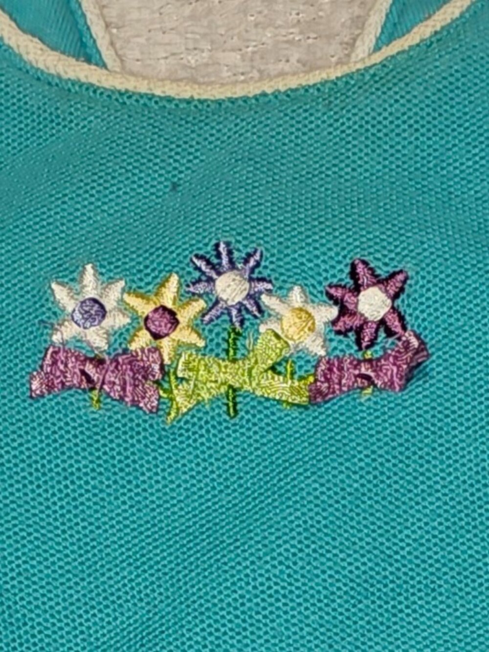 Gymboree Vintage Baby Girl Bohemian Jumper Dress 6-12M Y2K 2000 Aqua Pique